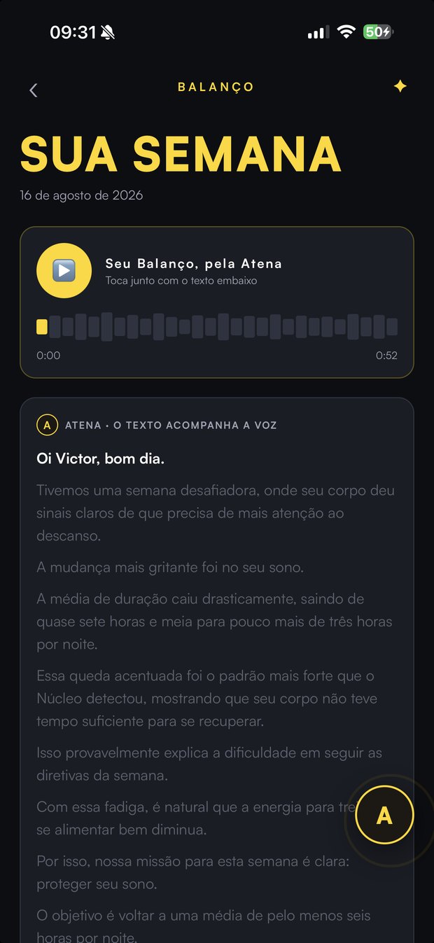 Tela real do Balanço semanal da NYVEL